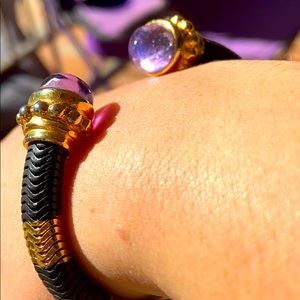 Amethyst Francesca Romana Black & Gold Bracelet